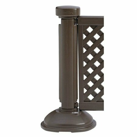 GROSFILLEX US960423 Resin Fence Post and Interlocking Base - Brown 383US960423